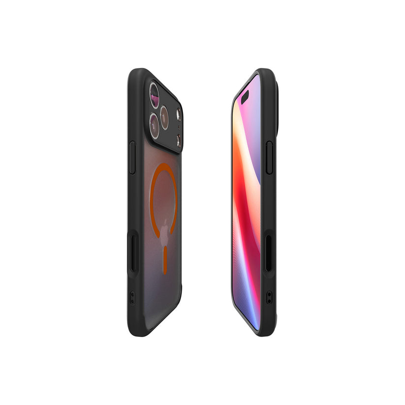 Kryt pro iPhone 17 Pro Max Spigen Ultra Hybrid MagSafe - černý mráz oranžový - bonami.click