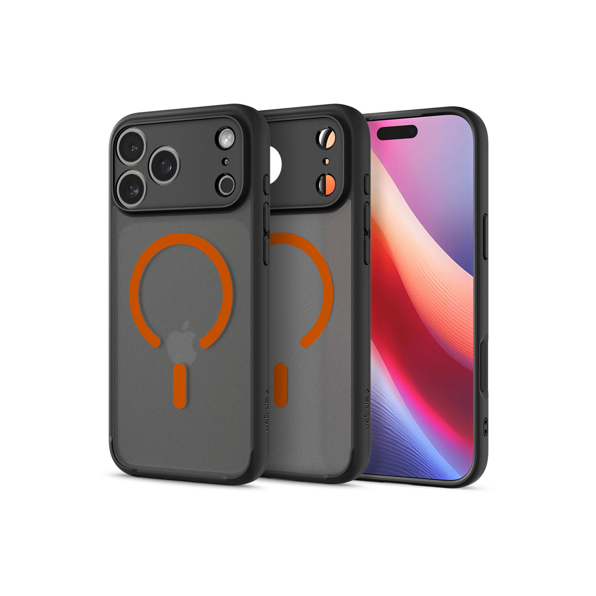Kryt pro iPhone 17 Pro Max Spigen Ultra Hybrid MagSafe - černý mráz oranžový - bonami.click