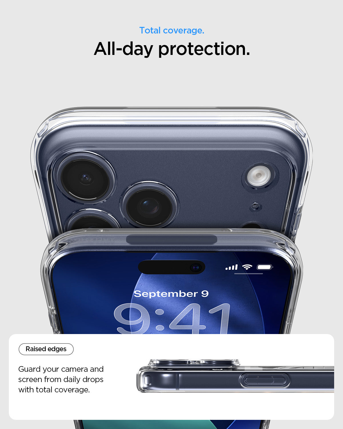 MagSafe kryt pro iPhone 17 Pro Max Spigen Ultra Hybrid - průhledný/modrý - bonami.click
