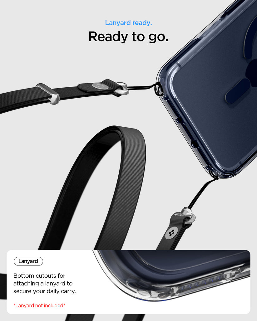 MagSafe kryt pro iPhone 17 Pro Max Spigen Ultra Hybrid - průhledný/modrý - bonami.click