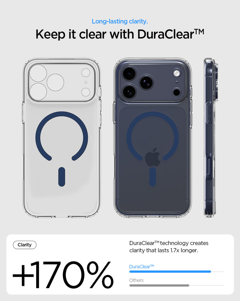 MagSafe kryt pro iPhone 17 Pro Max Spigen Ultra Hybrid - průhledný/modrý - bonami.click