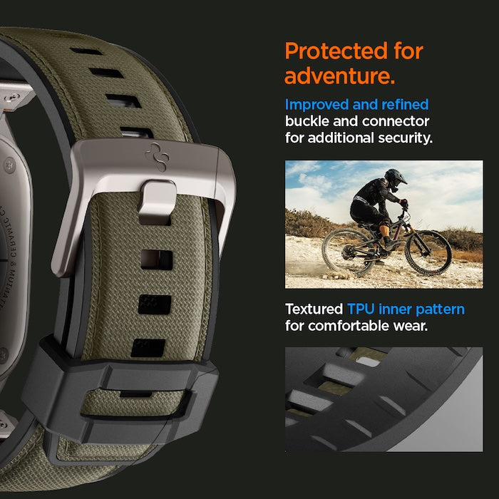 Řemínek pro Apple Watch 49mm/46mm/45mm/44mm Spigen DuraPro Armor - zelený - bonami.click