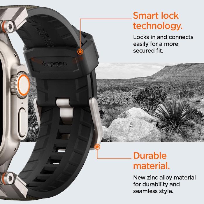 Řemínek pro Apple Watch 49mm/46mm/45mm/44mm Spigen DuraPro Armor - zelený - bonami.click