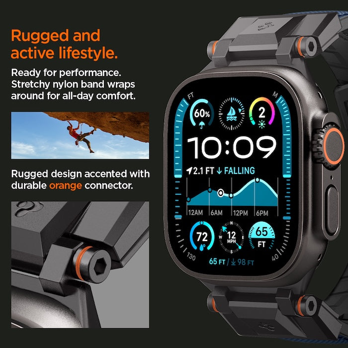 Řemínek pro Apple Watch 49mm/46mm/45mm/44mm Spigen DuraPro Armor - modrý - bonami.click