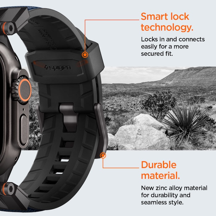 Řemínek pro Apple Watch 49mm/46mm/45mm/44mm Spigen DuraPro Armor - modrý - bonami.click