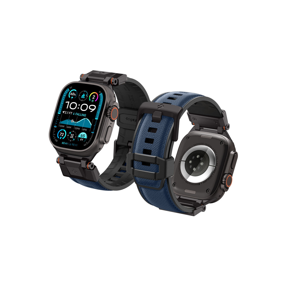Řemínek pro Apple Watch 49mm/46mm/45mm/44mm Spigen DuraPro Armor - modrý - bonami.click