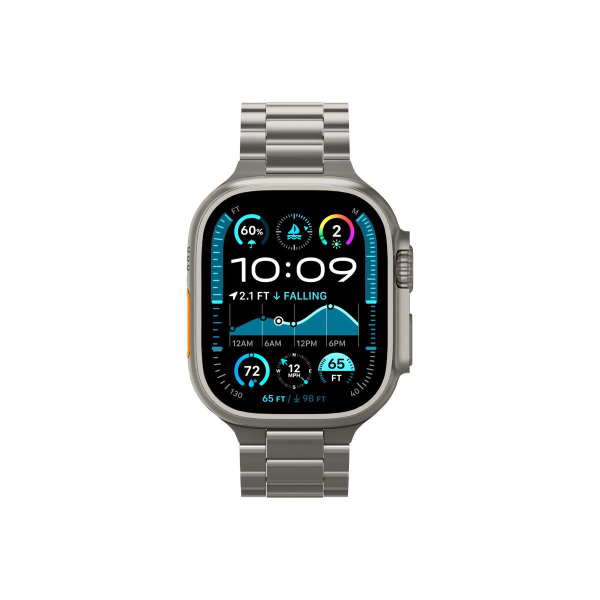 Řemínek pro Apple Watch 49mm/46mm/45mm/44mm Spigen Modern Fit Titanium Band - přírodně titanový - bonami.click