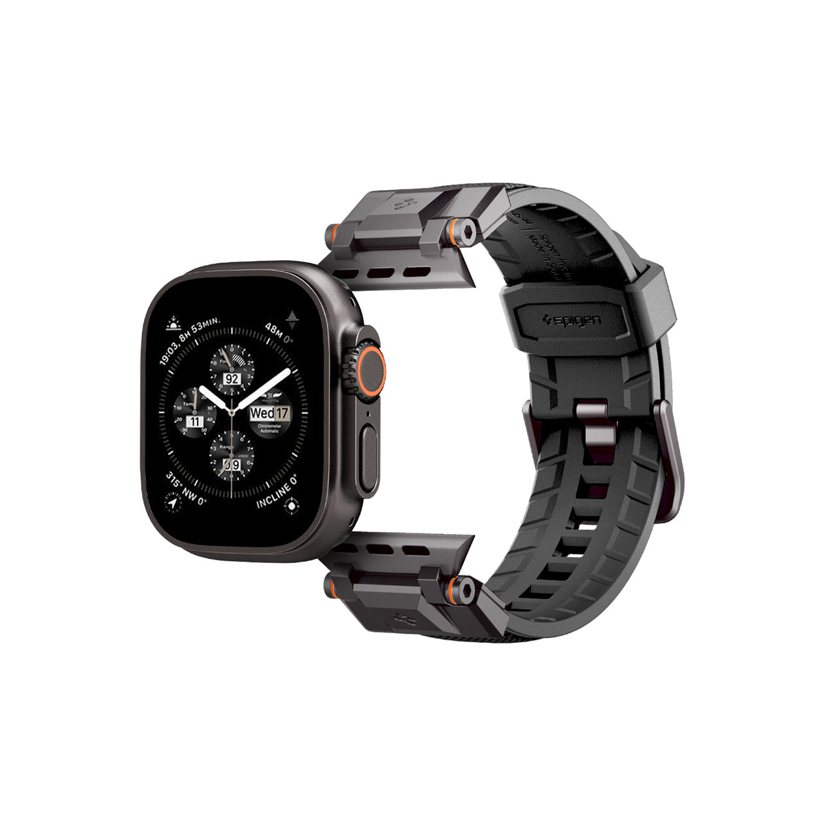 Řemínek pro Apple Watch 49mm/46mm/45mm/44mm Spigen DuraPro Armor - černý - bonami.click