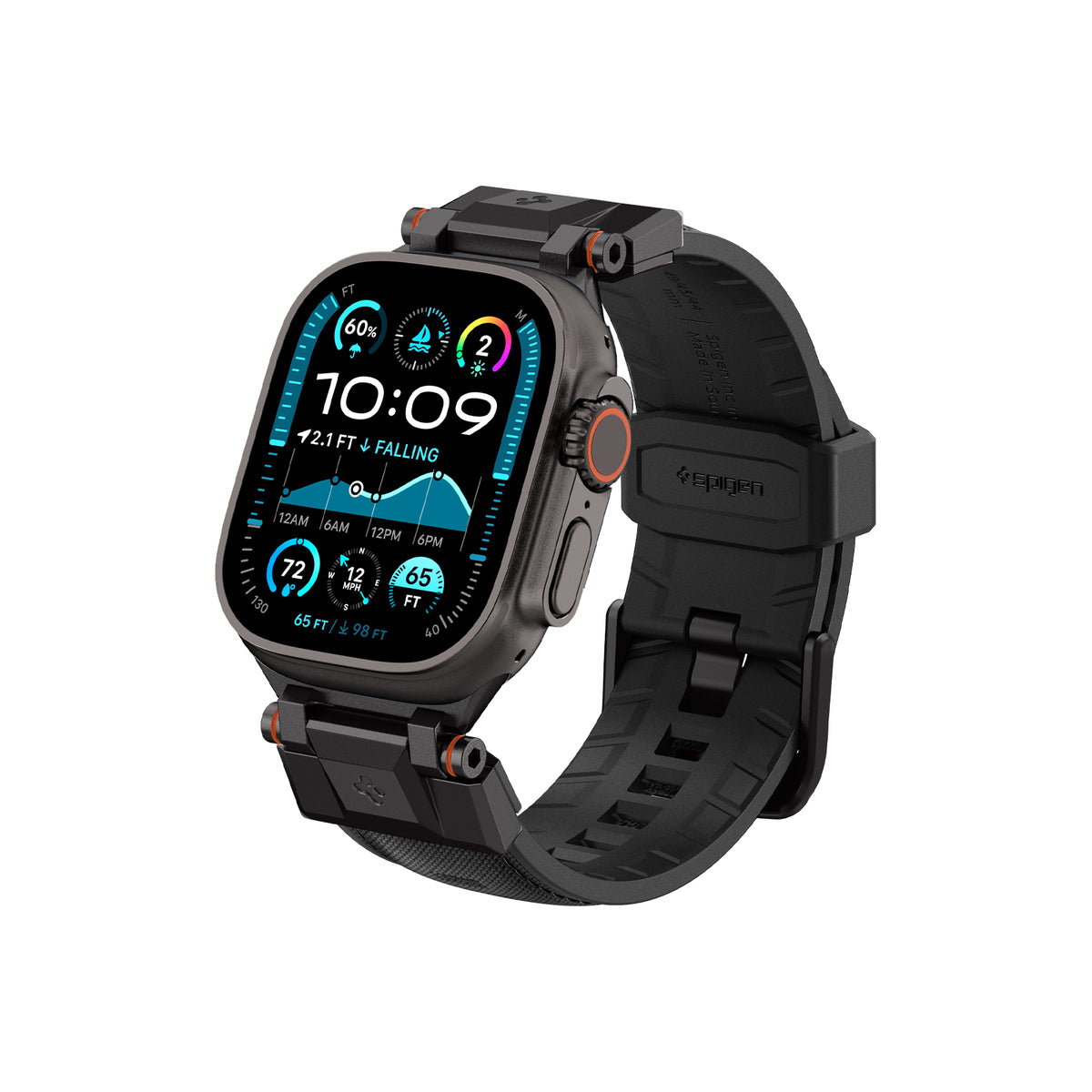 Řemínek pro Apple Watch 49mm/46mm/45mm/44mm Spigen DuraPro Armor - černý - bonami.click