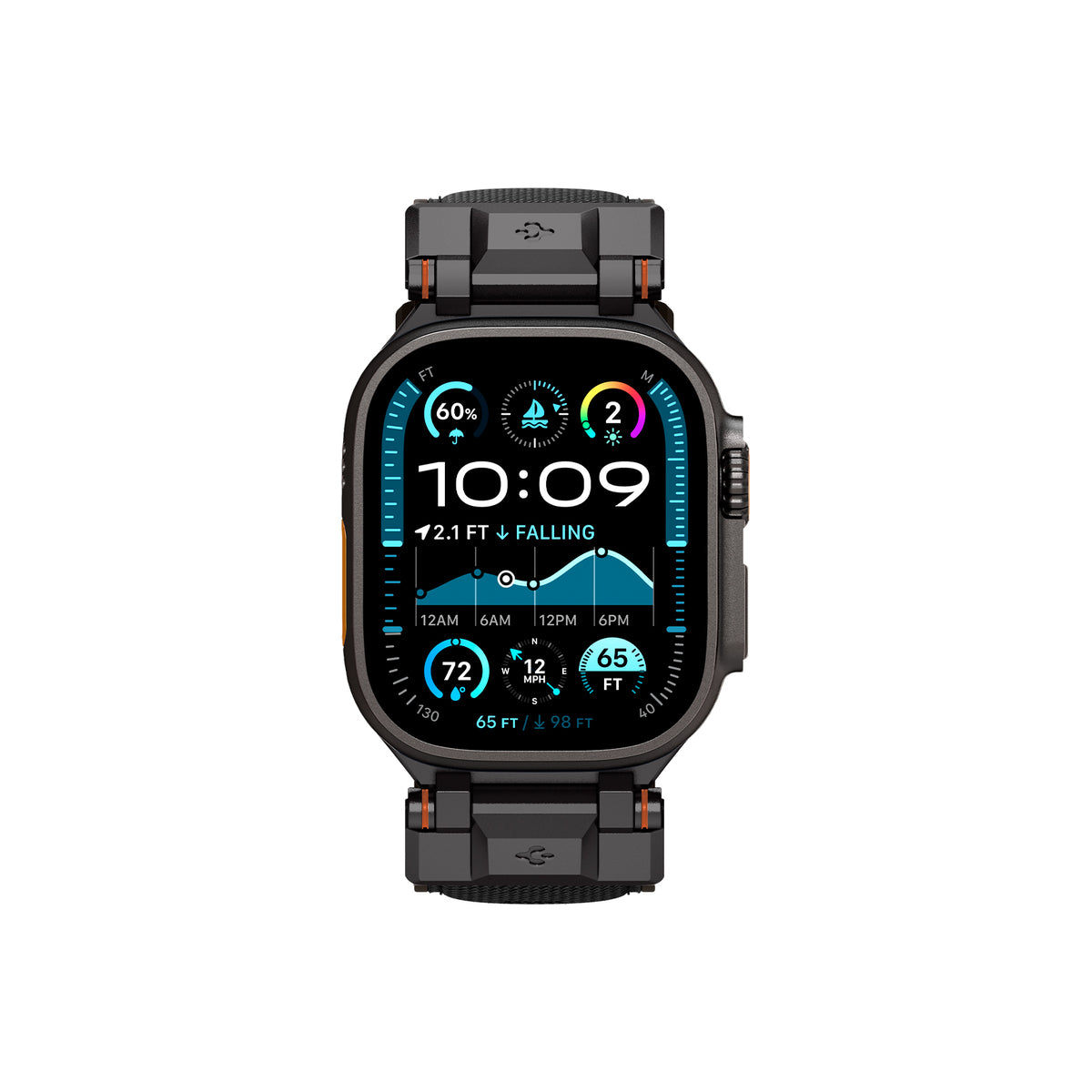 Řemínek pro Apple Watch 49mm/46mm/45mm/44mm Spigen DuraPro Armor - černý - bonami.click