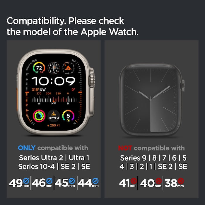 Řemínek pro Apple Watch 49mm/46mm/45mm/44mm Spigen Classic Fit Band - černý - bonami.click