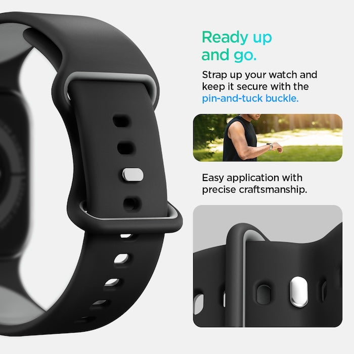 Řemínek pro Apple Watch Apple Watch 49mm/46mm/45mm/44mm Spigen Nano Pop Band - černý - bonami.click