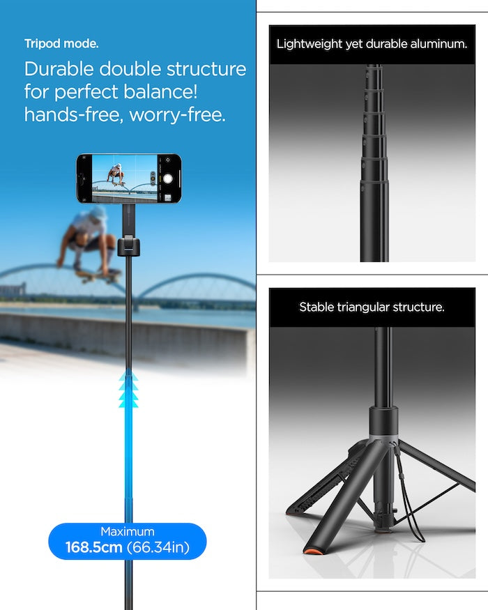 Stativ Spigen Selfie Stick MagSafe+ Tripod - černý - bonami.click