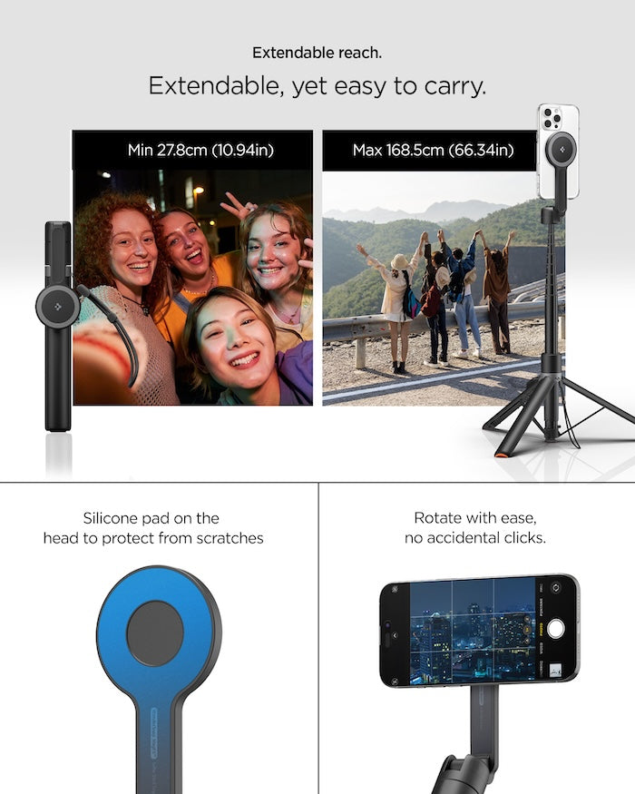 Stativ Spigen Selfie Stick MagSafe+ Tripod - černý - bonami.click