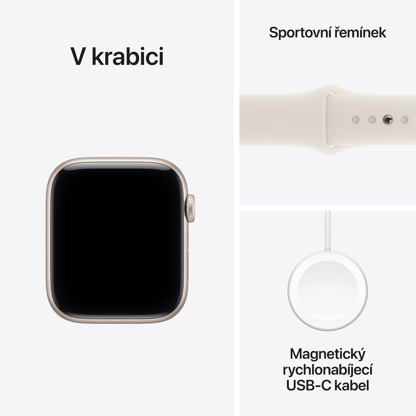 Apple Watch SE 3 GPS + Cellular 40mm hvězdně bílé hliníkové pouzdro s hvězdně bílým sportovním řemínkem - M/L - bonami.click