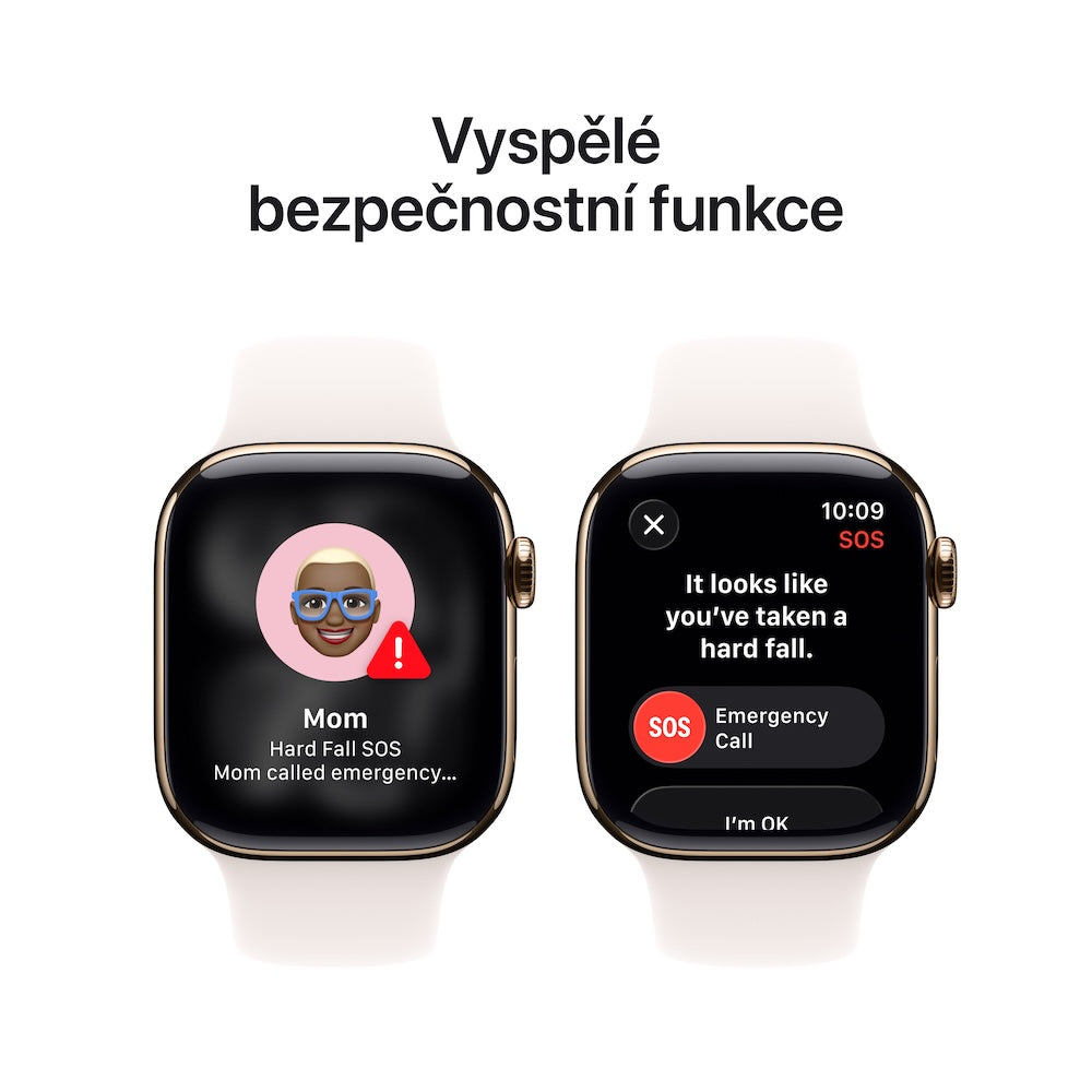 Apple Watch Series 11 GPS + Cellular 42mm zlatě titanové pouzdro se světle ruměným sportovním řemínkem - S/M - bonami.click