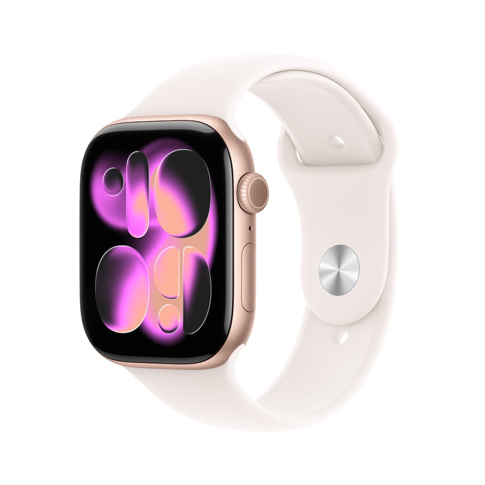 Apple Watch Series 11 GPS + Cellular 42mm růžově zlaté hliníkové pouzdro se světle ruměným sportovním řemínkem - M/L Apple Watch Series 11 GPS + Cellular 42mm růžově zlaté hliníkové pouzdro se světle ruměným sportovním řemínkem - M/L (otevřený) - bonami.click
