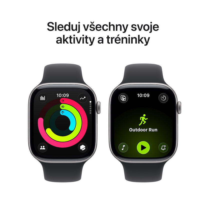 Apple Watch Series 11 GPS + Cellular 42mm vesmírně šedé hliníkové pouzdro s černým sportovním řemínkem - S/M - bonami.click