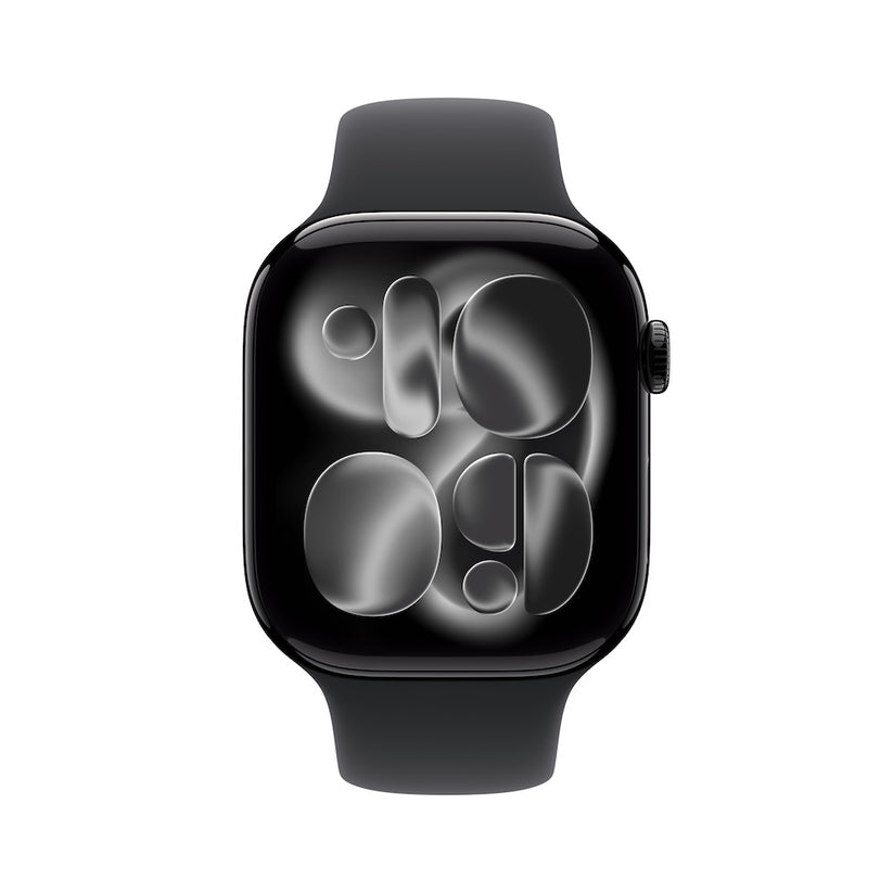 Apple Watch Series 11 GPS 42mm klavírně černé hliníkové pouzdro s černým sportovním řemínkem - S/M - bonami.click