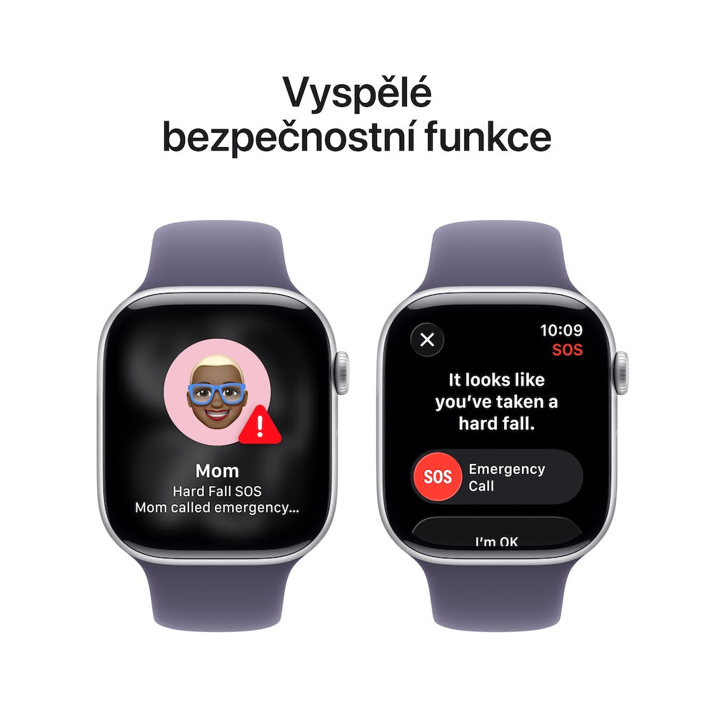 Apple Watch Series 11 GPS 46mm stříbrné hliníkové pouzdro s mlžně fialovým sportovním řemínkem - S/M - bonami.click