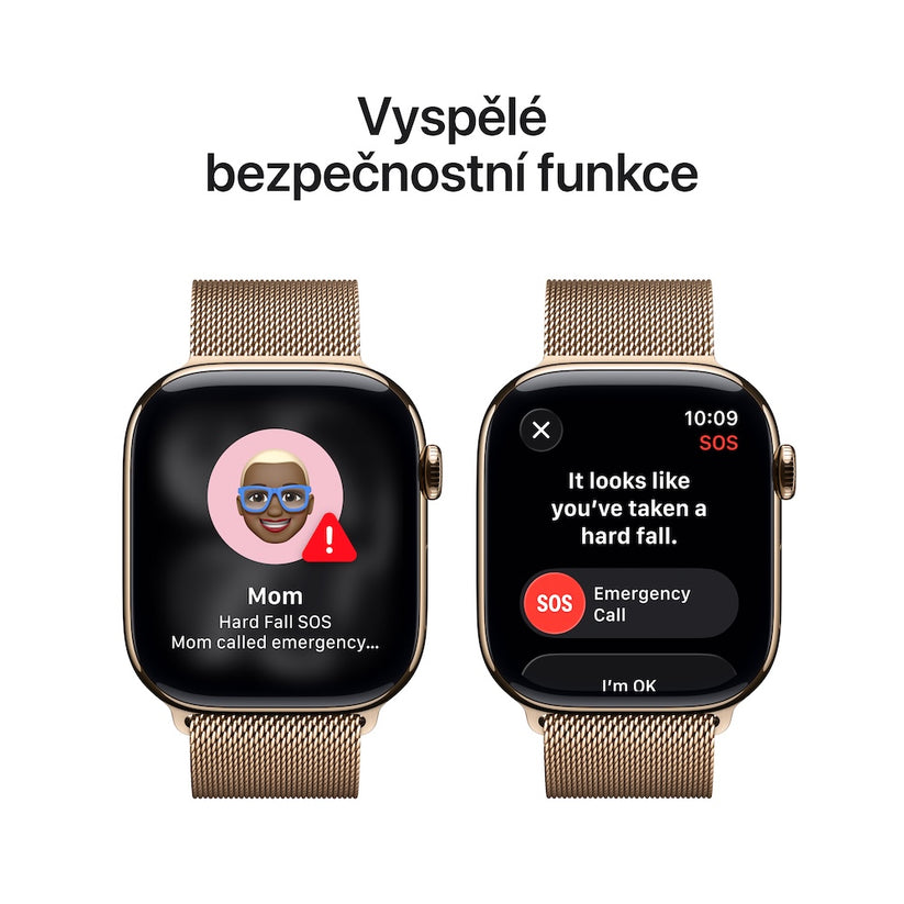 Apple Watch Series 11 GPS + Cellular 46mm zlatě titanové pouzdro se zlatě ocelovým milánským tahem - M/L - bonami.click