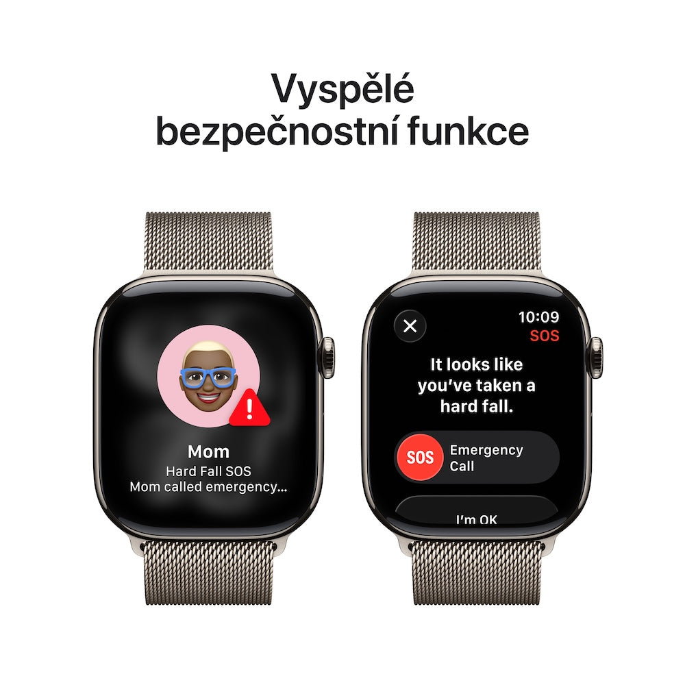Apple Watch Series 11 GPS + Cellular 42mm přírodní titanové pouzdro s přírodně titanovým milánským tahem (otevřený) - bonami.click