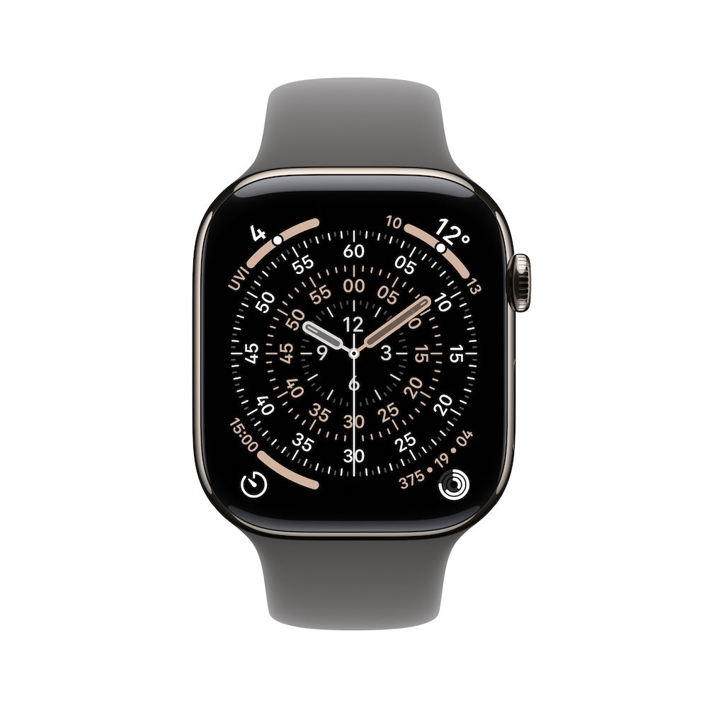 Apple Watch Series 11 GPS + Cellular 42mm přírodně titanové pouzdro se skálově šedým sportovním řemínkem - M/L - bonami.click