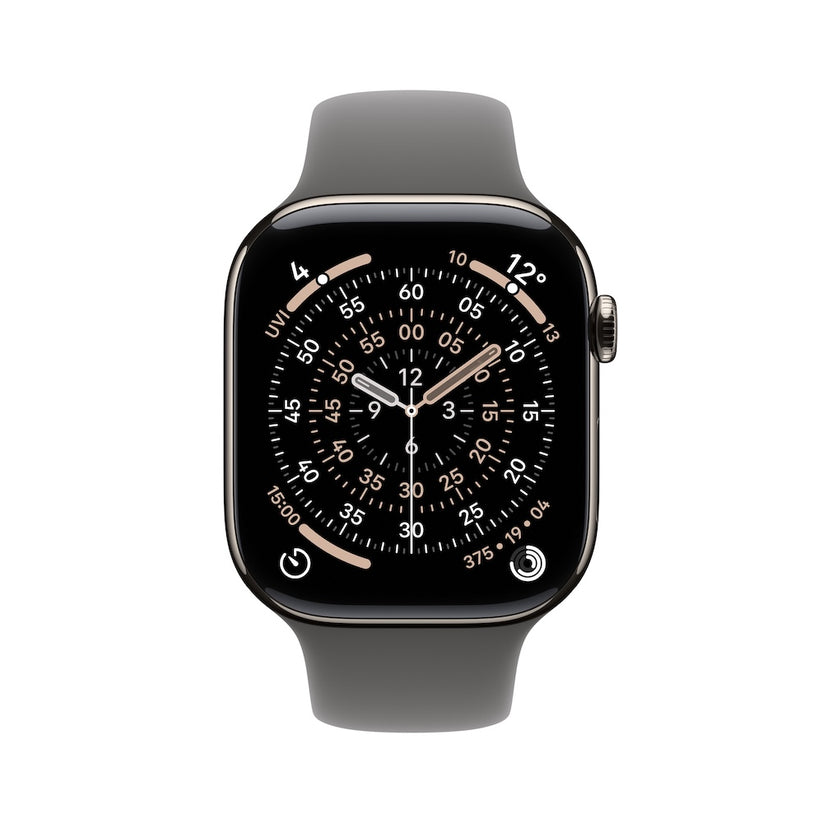 Apple Watch Series 11 GPS + Cellular 42mm přírodně titanové pouzdro se skálově šedým sportovním řemínkem - M/L - bonami.click