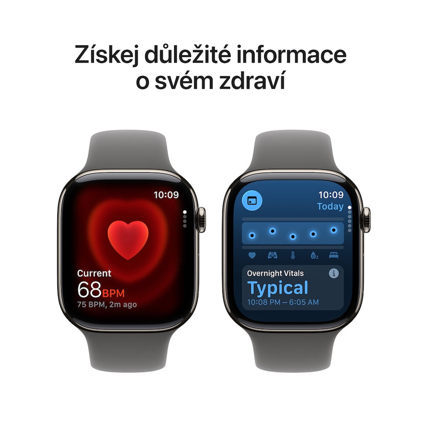 Apple Watch Series 11 GPS + Cellular 42mm přírodně titanové pouzdro se skálově šedým sportovním řemínkem - S/M - bonami.click