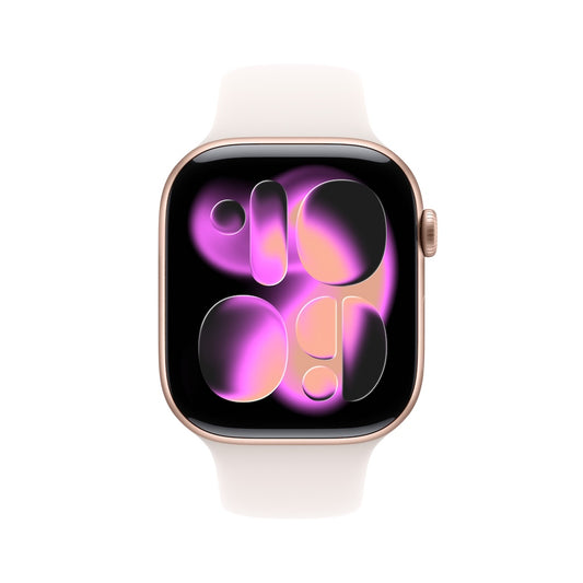 Apple Watch Series 11 GPS + Cellular 46mm růžově zlaté hliníkové pouzdro se světle ruměným sportovním řemínkem - M/L - bonami.click