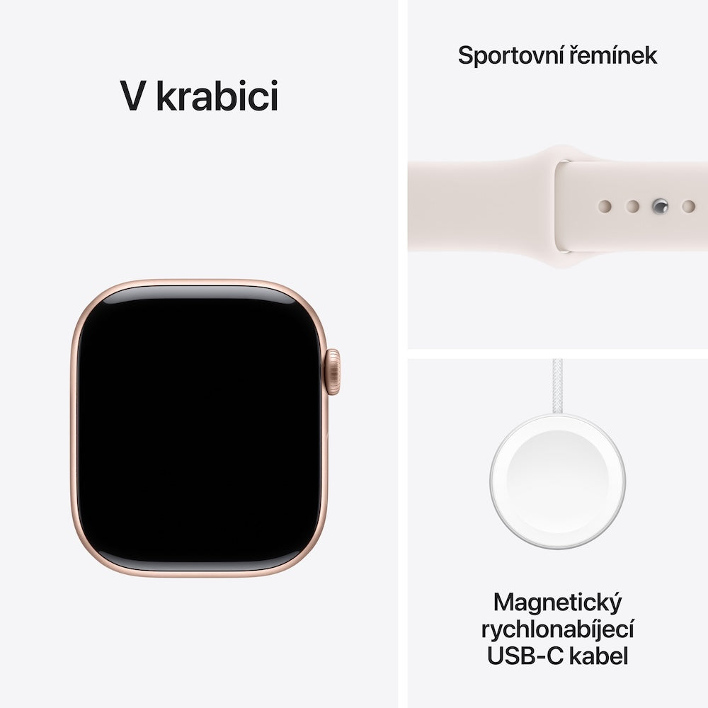 Apple Watch Series 11 GPS + Cellular 46mm růžově zlaté hliníkové pouzdro se světle ruměným sportovním řemínkem - S/M - bonami.click