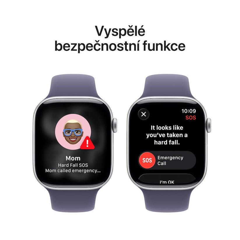 Apple Watch Series 11 GPS + Cellular 46mm stříbrné hliníkové pouzdro s mlžně fialovým sportovním řemínkem - M/L - bonami.click