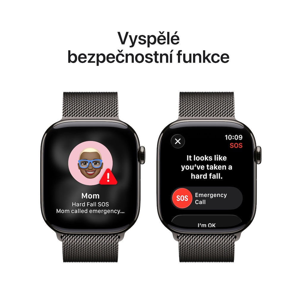 Apple Watch Series 11 GPS + Cellular 46mm břidlicově šedé titanové pouzdro s břidlicově šedým milánským tahem - M/L (otevřený) - bonami.click