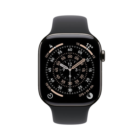 Apple Watch Series 11 GPS + Cellular 46mm břidlicově šedé titanové pouzdro s černým sportovním řemínkem - M/L - bonami.click