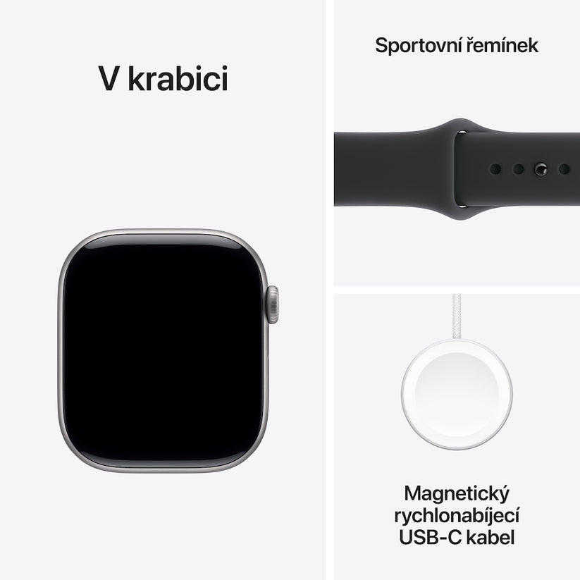 Apple Watch Series 11 GPS + Cellular 46mm břidlicově šedé titanové pouzdro s černým sportovním řemínkem - S/M - bonami.click