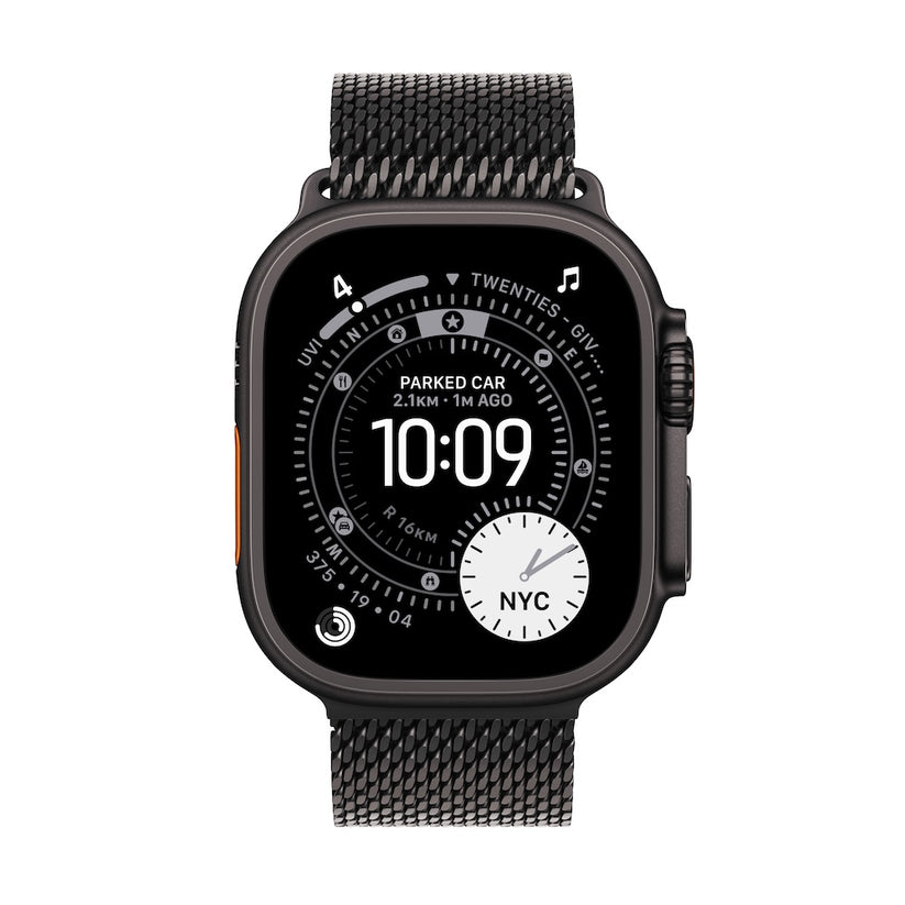 Apple Watch Ultra 3 GPS + Cellular 49mm černě titanové pouzdro s černě titanovým milánským tahem z titanu - L (otevřený) - bonami.click