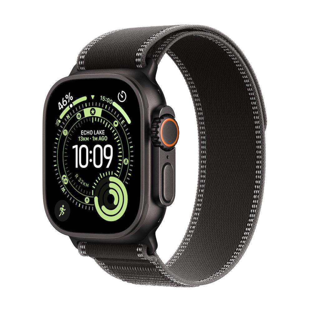 Apple Watch Ultra 3 GPS + Cellular 49mm černě titanové pouzdro s černě/ulovým trailovým tahem - M/L (otevřený) - bonami.click