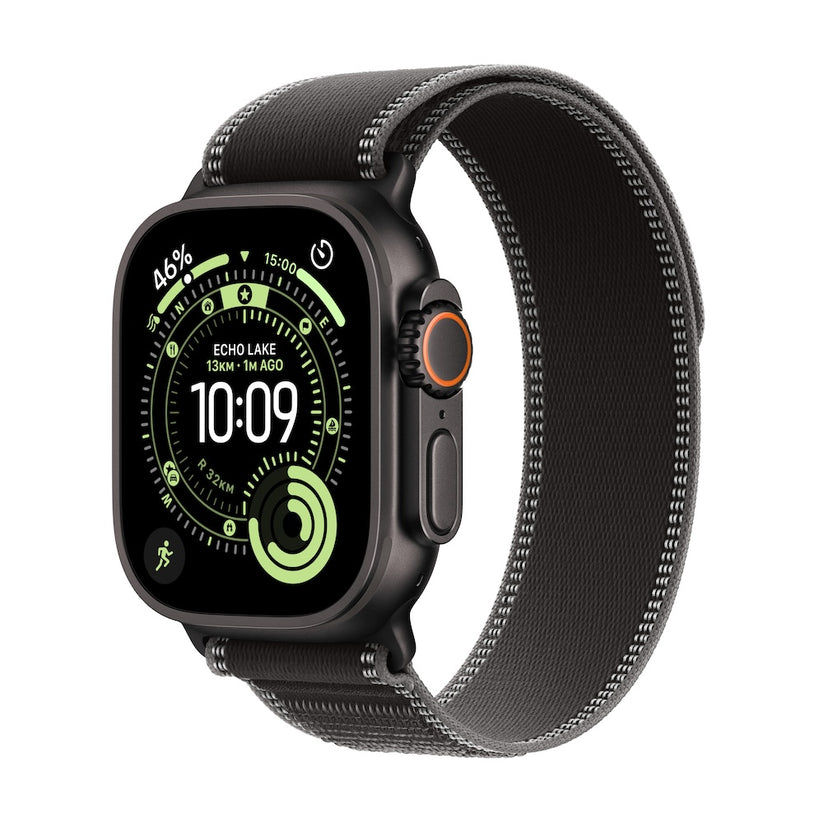 Apple Watch Ultra 3 GPS + Cellular 49mm černě titanové pouzdro s černě/ulovým trailovým tahem - M/L (otevřený) - bonami.click