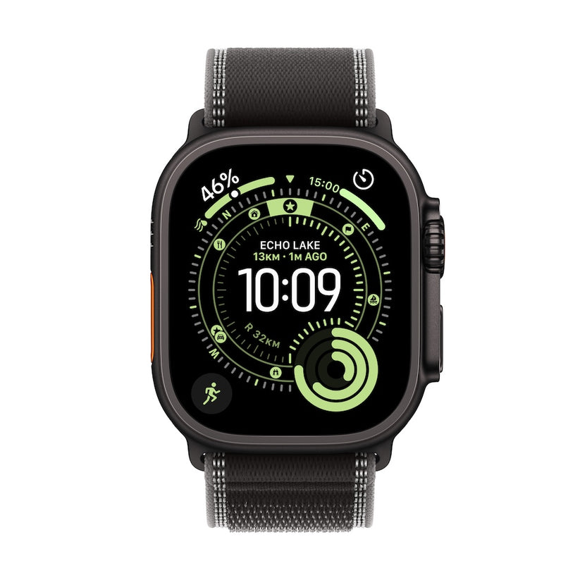 Apple Watch Ultra 3 GPS + Cellular 49mm černě titanové pouzdro s černě/ulovým trailovým tahem - M/L (otevřený) - bonami.click