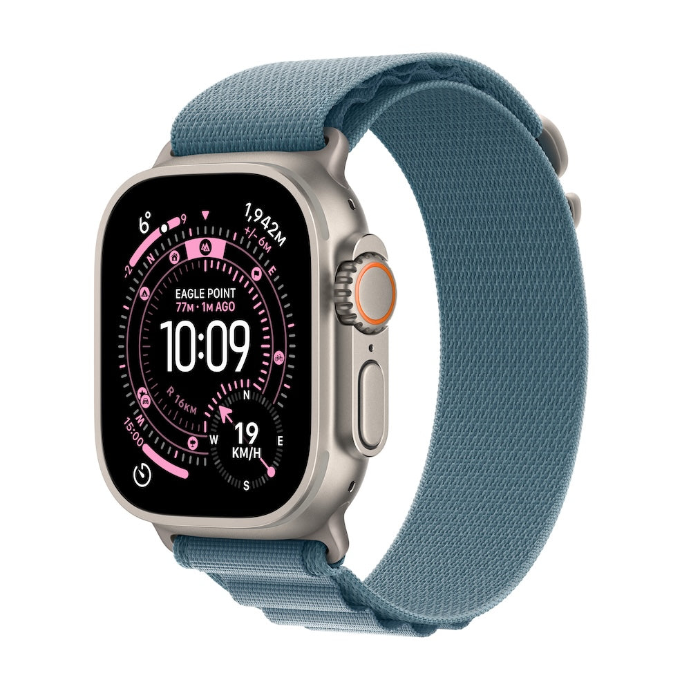 Apple Watch Ultra 3 GPS + Cellular 49mm přírodně titanové pouzdro se světle modrým alpským tahem - L - bonami.click
