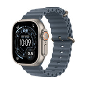 Apple Watch Ultra 3 GPS + Cellular 49mm přírodně titanové pouzdro s ocelově modrým oceánským řemínkem (otevřený) - bonami.click