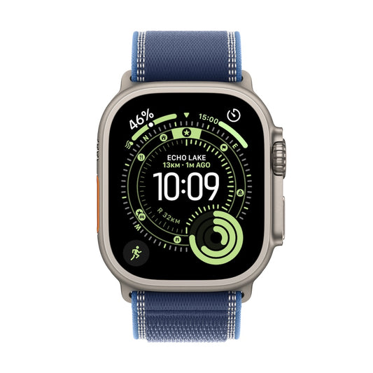 Apple Watch Ultra 3 GPS + Cellular 49mm přírodně titanové pouzdro s modře/jasně modrým trailovým tahem - S/M - bonami.click