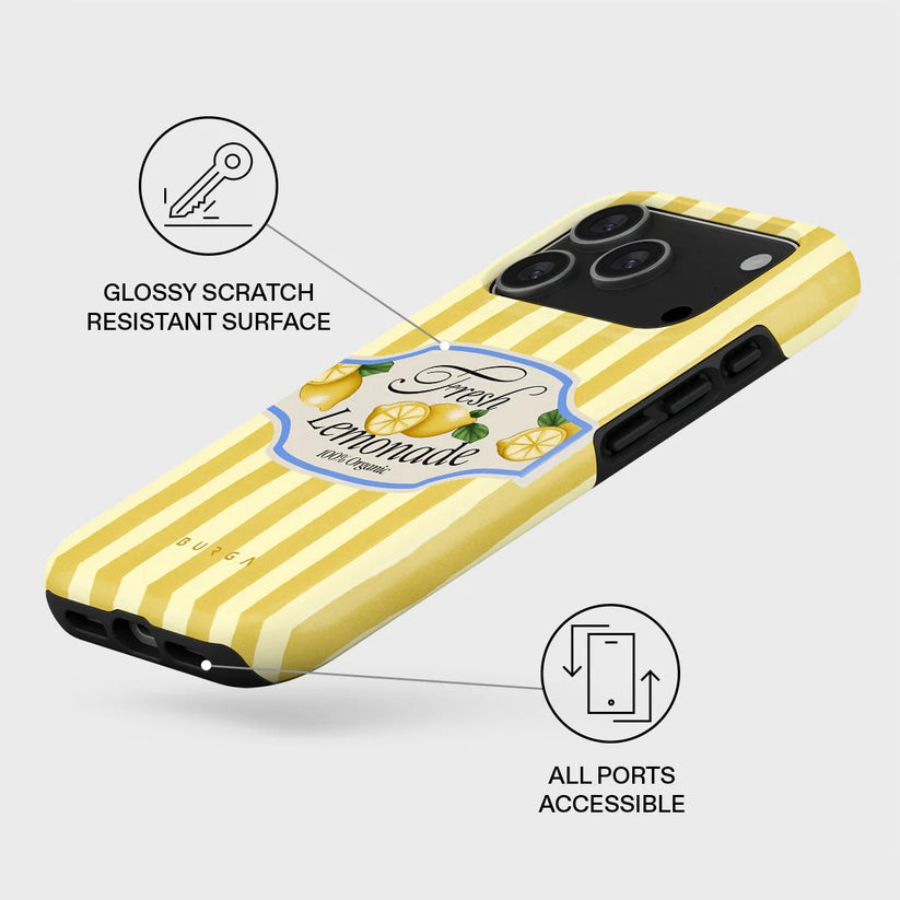 Kryt pro iPhone 17 Pro Burga Frizzante Tough MagSafe Case - žluté pruhy - bonami.click