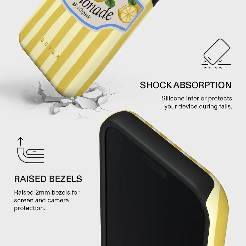 Kryt pro iPhone 17 Pro Burga Frizzante Tough MagSafe Case - žluté pruhy - bonami.click