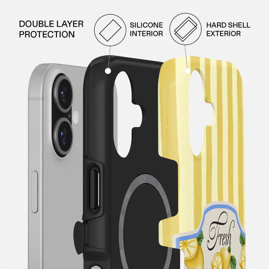 Kryt pro iPhone 17 Burga Frizzante Tough MagSafe Case - žluté pruhy - bonami.click