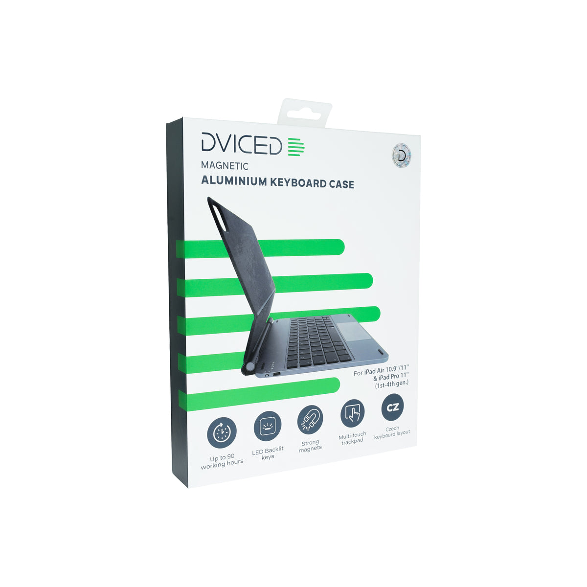 Kryt s klávesnicí pro iPad Air/Pro 11" Dviced Magnetic Aluminium – CZ – tmavě šedý - bonami.click