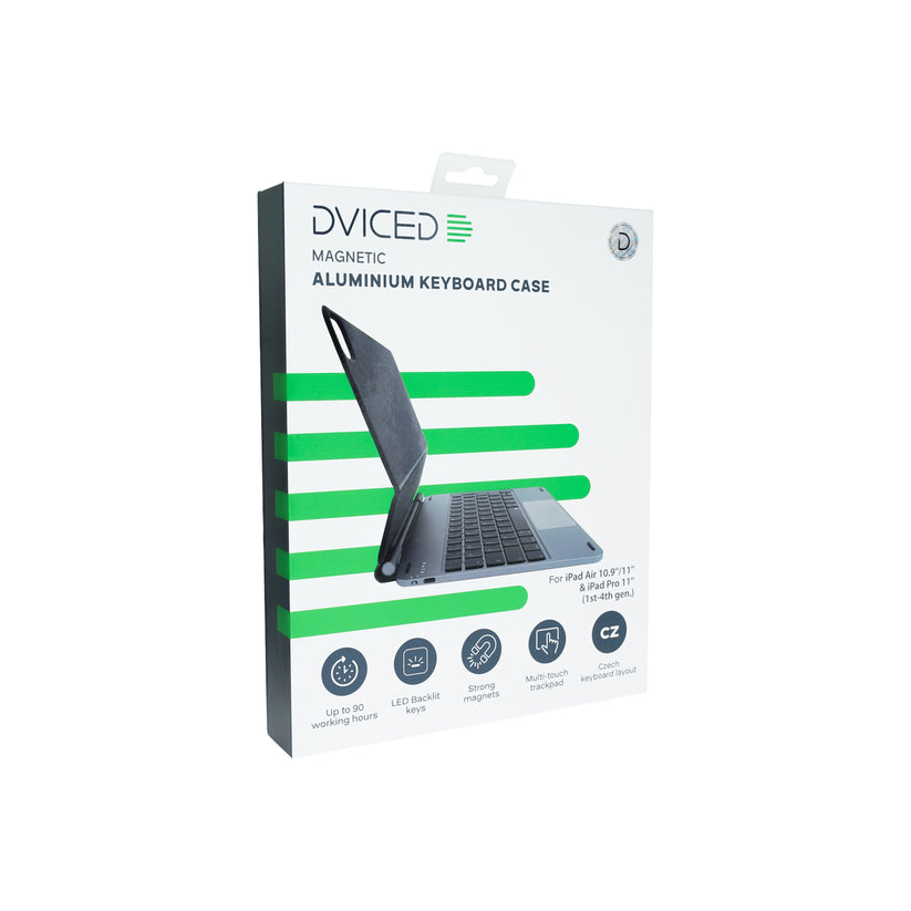 Kryt s klávesnicí pro iPad Air/Pro 11" Dviced Magnetic Aluminium – CZ – tmavě šedý - bonami.click