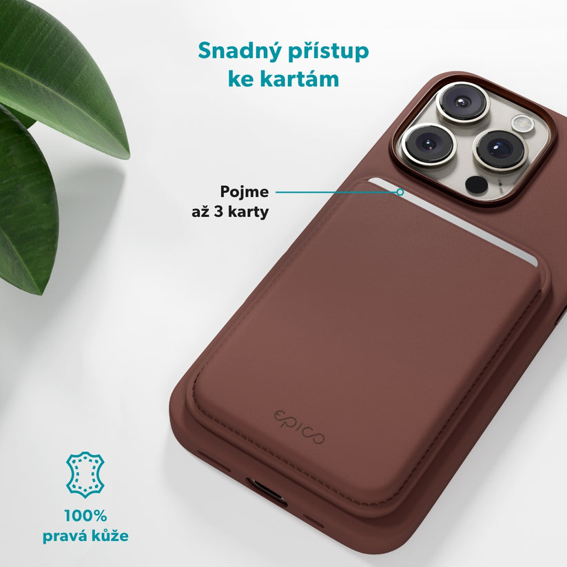 Magnetická peněženka Epico Mag+ Wallet - hnědá - bonami.click