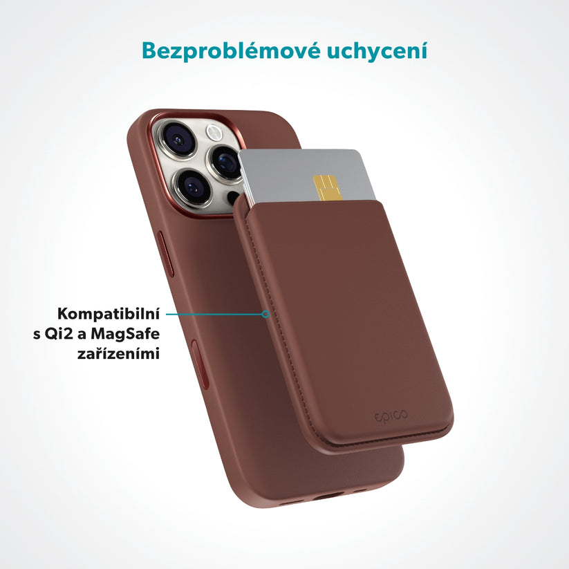 Magnetická peněženka Epico Mag+ Wallet - hnědá - bonami.click