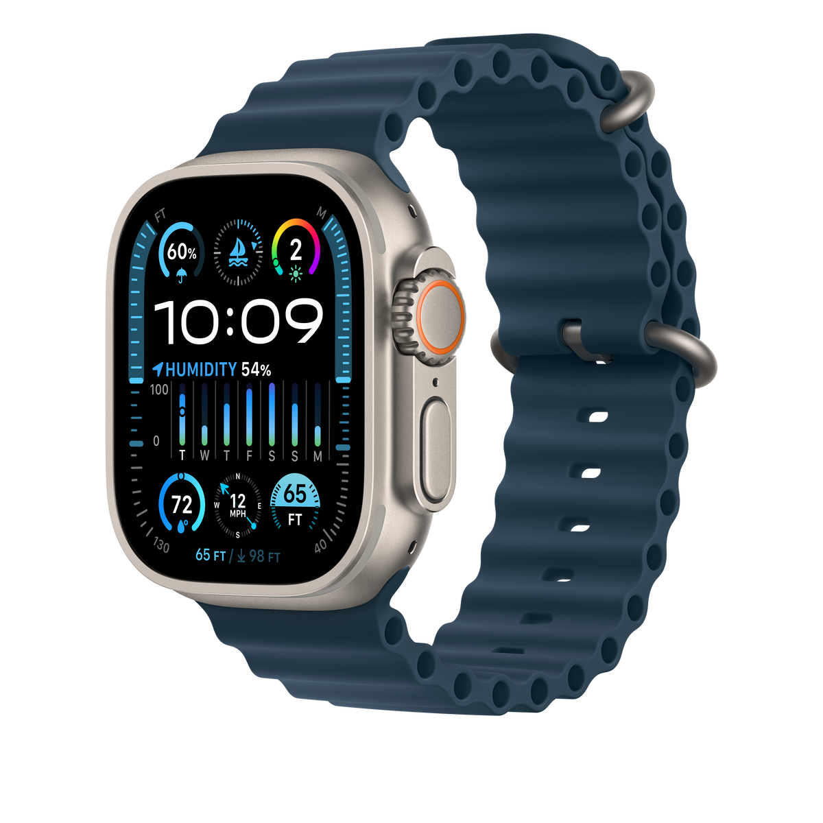 Apple Watch 44/45/49 mm modré prodloužení Oceánského řemínku - bonami.click